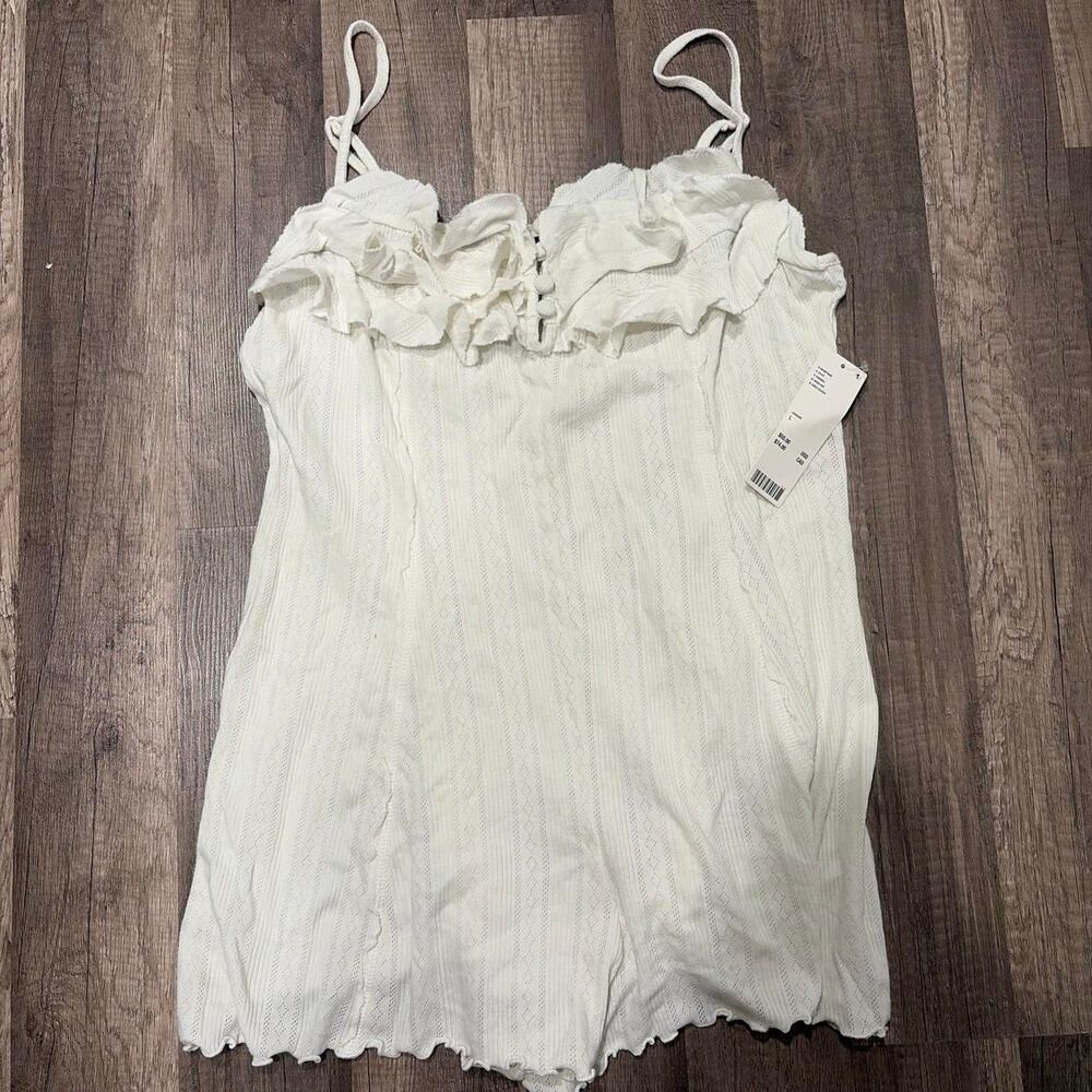 Out From Under Urban Outfitters White Ruffle Romper